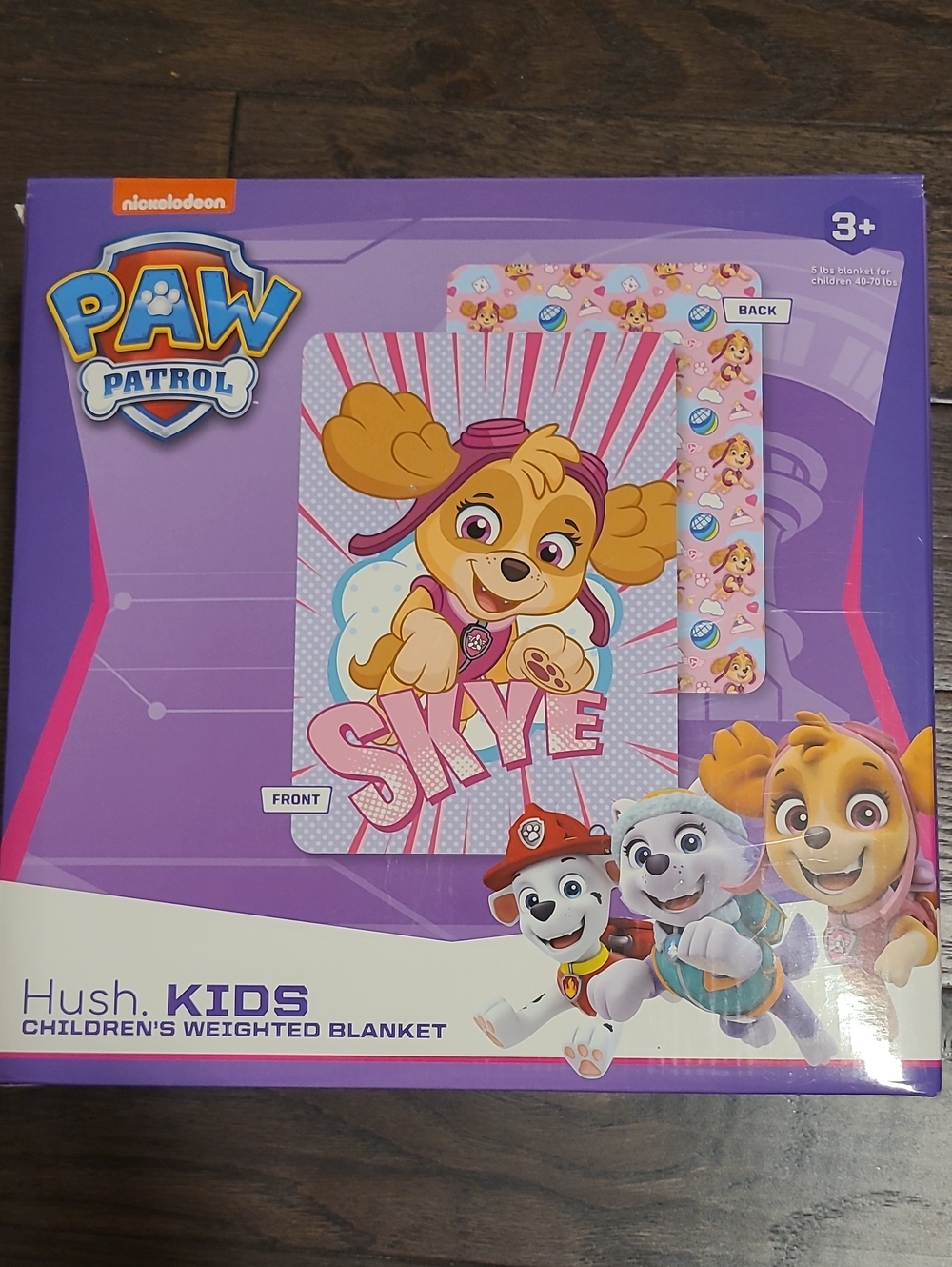 Hush KIDS. Children's Weighted Blanket, 5lb. Paw Patrol - Skye.